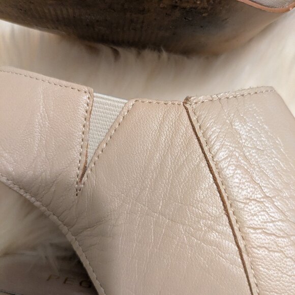 Pegabo Leather Block Heel Peep Toe Sandal - Picture 4 of 5